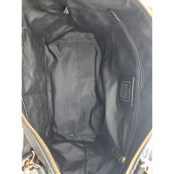 Coach Ava Tote Crossgrain Black Leather Shoulder Bag with Gold F57526 - Picture 7 of 15